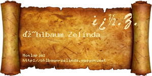 Öhlbaum Zelinda névjegykártya